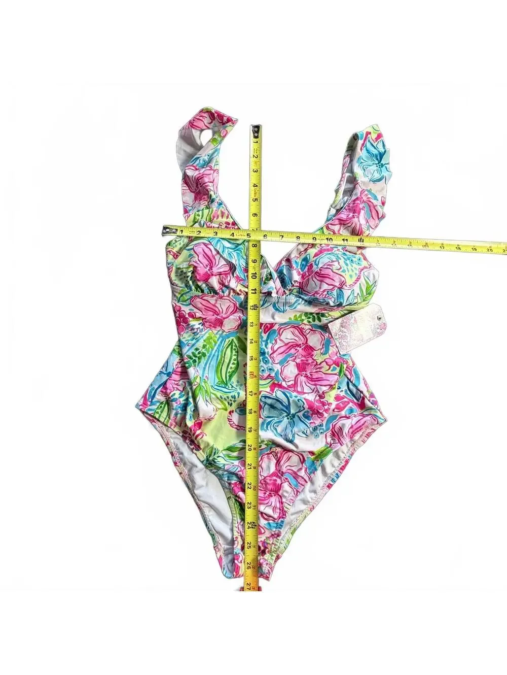 STELLA PARKER tummy control Standard Tiered Maillot One Piece Swimsuit $108 NWT